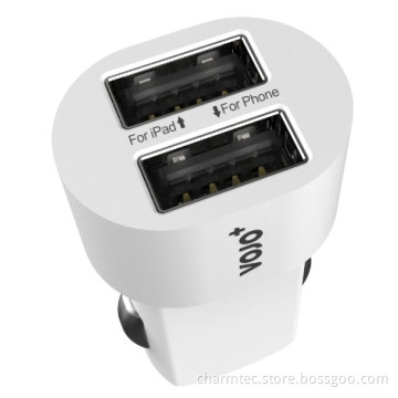 Hight Power Dual-Port Car Charger, 3.2A Charging for 2 Device at The Same Time